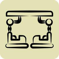Icon Bumper Car. related to Amusement Park symbol. hand drawn style. simple design editable. simple illustration vector
