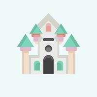 Icon Haunted House. related to Amusement Park symbol. flat style. simple design editable. simple illustration vector