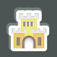 Sticker Castle. related to Amusement Park symbol. simple design editable. simple illustration vector