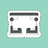 Sticker line cut Bumper Car. related to Amusement Park symbol. simple design editable. simple illustration vector