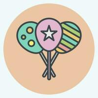 Icon Ballon. related to Amusement Park symbol. color mate style. simple design editable. simple illustration vector