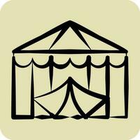 Icon Circus. related to Amusement Park symbol. hand drawn style. simple design editable. simple illustration vector