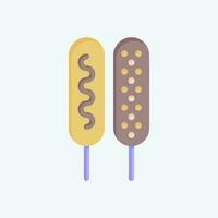 Icon Corn Dog. related to Amusement Park symbol. flat style. simple design editable. simple illustration vector