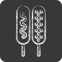 Icon Corn Dog. related to Amusement Park symbol. chalk Style. simple design editable. simple illustration vector