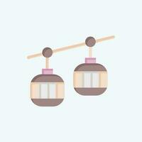 Icon Cable Car. related to Amusement Park symbol. flat style. simple design editable. simple illustration vector