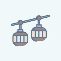 Icon Cable Car. related to Amusement Park symbol. doodle style. simple design editable. simple illustration vector