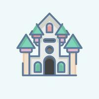 Icon Haunted House. related to Amusement Park symbol. doodle style. simple design editable. simple illustration vector