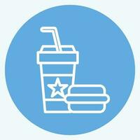 Icon Fast Food. related to Amusement Park symbol. blue eyes style. simple design editable. simple illustration vector