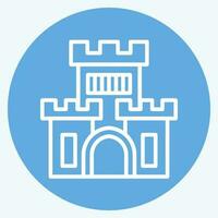 Icon Castle. related to Amusement Park symbol. blue eyes style. simple design editable. simple illustration vector
