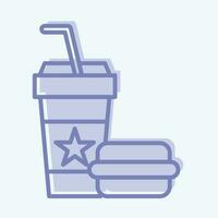 Icon Fast Food. related to Amusement Park symbol. two tone style. simple design editable. simple illustration vector