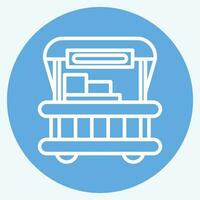 Icon Food Cart. related to Amusement Park symbol. blue eyes style. simple design editable. simple illustration vector