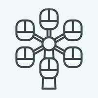 Icon Pherris Wheel. related to Amusement Park symbol. line style. simple design editable. simple illustration vector