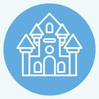 Icon Haunted House. related to Amusement Park symbol. blue eyes style. simple design editable. simple illustration vector