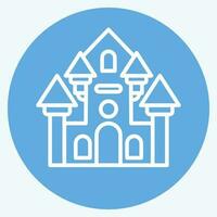 Icon Haunted House. related to Amusement Park symbol. blue eyes style. simple design editable. simple illustration vector