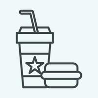 Icon Fast Food. related to Amusement Park symbol. line style. simple design editable. simple illustration vector