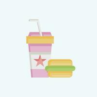 Icon Fast Food. related to Amusement Park symbol. flat style. simple design editable. simple illustration vector