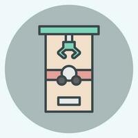 Icon Claw Machine. related to Amusement Park symbol. color mate style. simple design editable. simple illustration vector