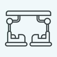 Icon Bumper Car. related to Amusement Park symbol. line style. simple design editable. simple illustration vector