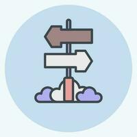 Icon Direction. related to Amusement Park symbol. color mate style. simple design editable. simple illustration vector