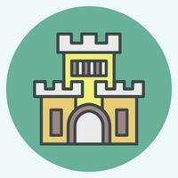 Icon Castle. related to Amusement Park symbol. color mate style. simple design editable. simple illustration vector