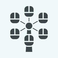Icon Pherris Wheel. related to Amusement Park symbol. line style. simple design editable. simple illustration vector