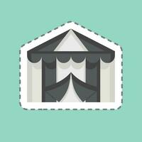 Sticker line cut Circus. related to Amusement Park symbol. simple design editable. simple illustration vector