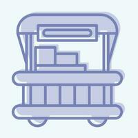 Icon Food Cart. related to Amusement Park symbol. two tone style. simple design editable. simple illustration vector