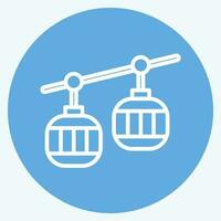 Icon Cable Car. related to Amusement Park symbol. blue eyes style. simple design editable. simple illustration vector