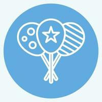 Icon Ballon. related to Amusement Park symbol. blue eyes style. simple design editable. simple illustration vector