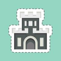Sticker line cut Castle. related to Amusement Park symbol. simple design editable. simple illustration vector
