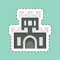 Sticker line cut Castle. related to Amusement Park symbol. simple design editable. simple illustration vector