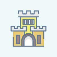 Icon Castle. related to Amusement Park symbol. doodle style. simple design editable. simple illustration vector