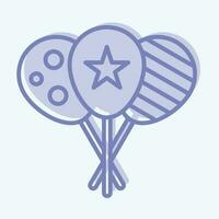 Icon Ballon. related to Amusement Park symbol. two tone style. simple design editable. simple illustration vector