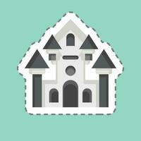Sticker line cut Haunted House. related to Amusement Park symbol. simple design editable. simple illustration vector