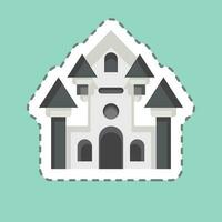 Sticker line cut Haunted House. related to Amusement Park symbol. simple design editable. simple illustration vector