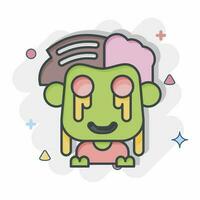 Icon Zombie. related to Halloween symbol. comic style. simple design editable. simple illustration vector