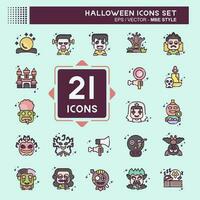 Icon Set Halloween. related to Celebration symbol. MBE style. simple design editable. simple illustration vector