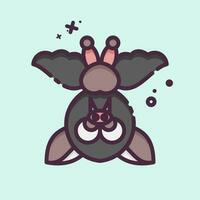 Icon Bat. related to Halloween symbol. MBE style. simple design editable. simple illustration vector