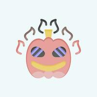 Icon Pumpkin. related to Halloween symbol. flat style. simple design editable. simple illustration vector