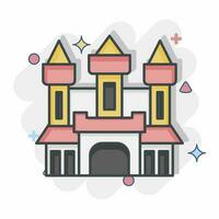 Icon Castle. related to Halloween symbol. comic style. simple design editable. simple illustration vector