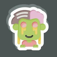 Sticker Zombie. related to Halloween symbol. simple design editable. simple illustration vector