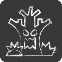 Icon Death Tree. related to Halloween symbol. chalk Style. simple design editable. simple illustration vector