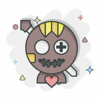 Icon Voodoo Doll. related to Halloween symbol. comic style. simple design editable. simple illustration vector