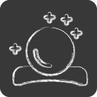 Icon Magic Ball. related to Halloween symbol. chalk Style. simple design editable. simple illustration vector