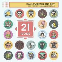 Icon Set Halloween. related to Celebration symbol. color mate style. simple design editable. simple illustration vector