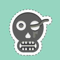 Sticker line cut Bones. related to Halloween symbol. simple design editable. simple illustration vector