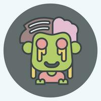 Icon Zombie. related to Halloween symbol. color mate style. simple design editable. simple illustration vector