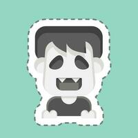 Sticker line cut Ghost. related to Halloween symbol. simple design editable. simple illustration vector