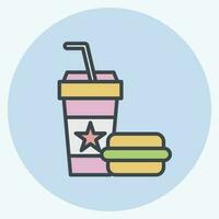 Icon Fast Food. related to Amusement Park symbol. color mate style. simple design editable. simple illustration vector