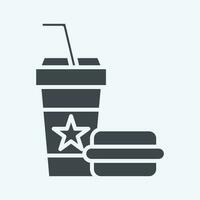 Icon Fast Food. related to Amusement Park symbol. glyph style. simple design editable. simple illustration vector